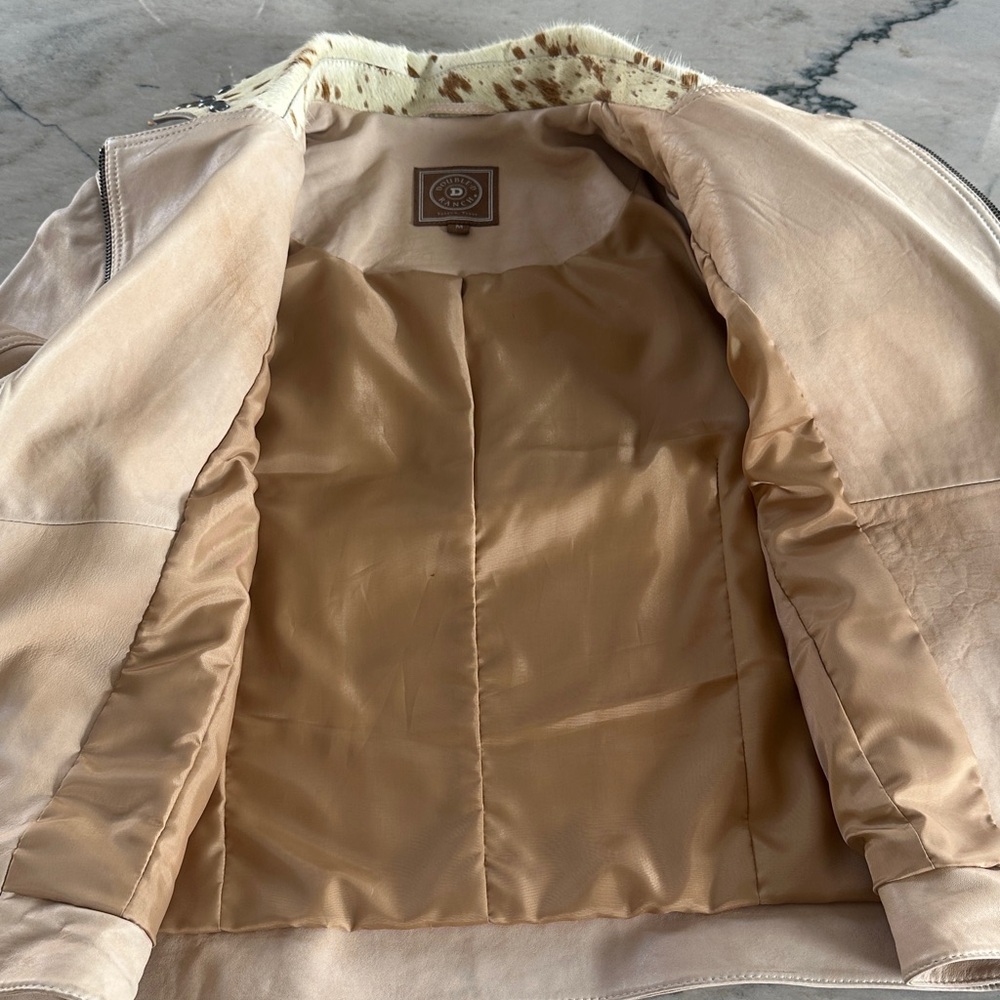 Double D Ranch Cowpoke U Leather Jacket With Fringe - Picture 12 of 12